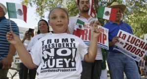 Mexican kid waving mexican flag